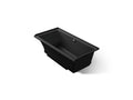 KOHLER K-1167-GHRW-7 Underscore 60" X 30" Alcove Heated Bubblemassage Air Bath With Bask, Right Drain - Black Black