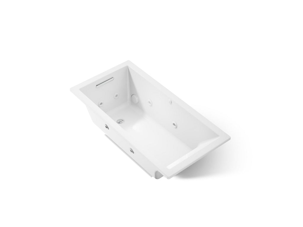 KOHLER K-1167-JH-0 Underscore 60" X 30" Drop-In Heated Whirlpool Bath - White