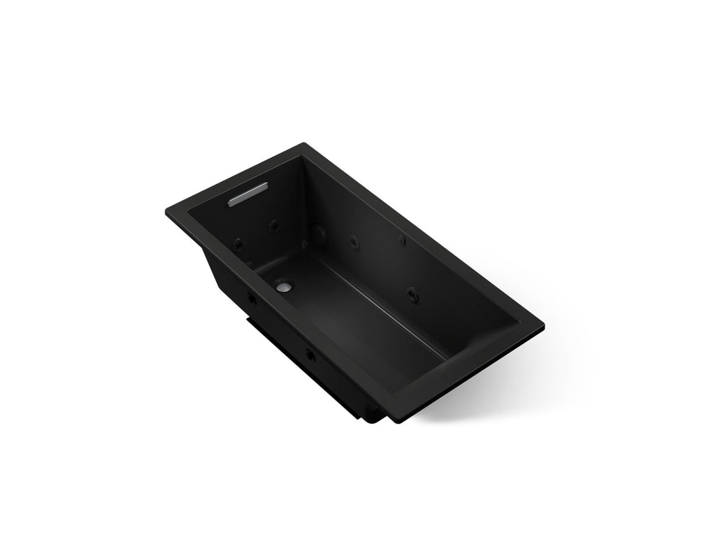 KOHLER K-1167-JH-7 Underscore 60" X 30" Drop-In Heated Whirlpool Bath - Black Black