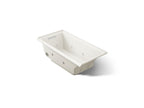 KOHLER K-1167-JLH-96 Underscore 60" X 30" Drop-In/Alcove Heated Whirlpool Bath, Left Drain - Biscuit