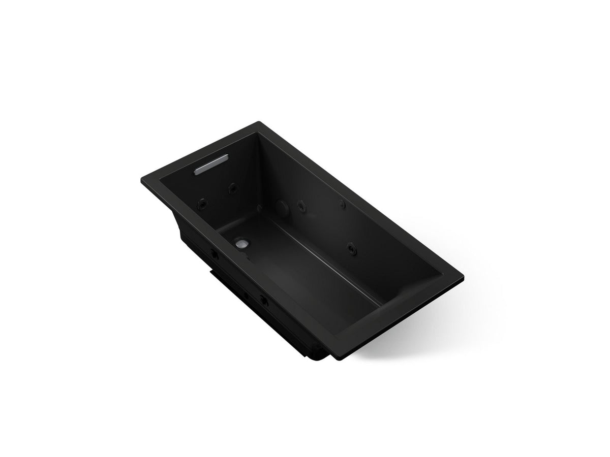 KOHLER K-1167-XHGH-7 Underscore 60" X 30" Drop-In Heated Bubblemassage Air Bath With Whirlpool - Black Black