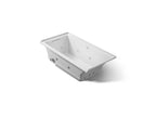 KOHLER K-1167-XHGHL-95 Underscore 60" X 30" Alcove Heated Bubblemassage Air Bath With Whirlpool, Left Drain - Ice Grey