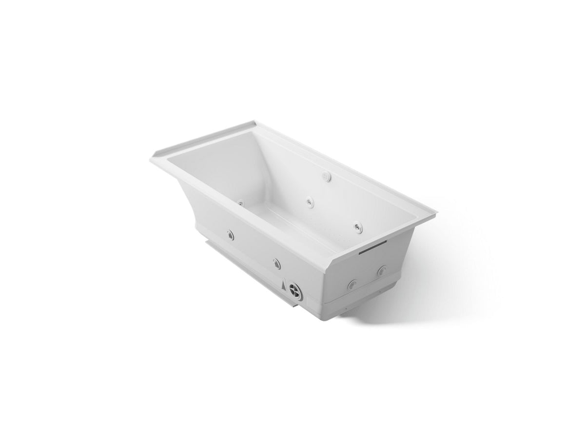 KOHLER K-1167-XHGHR-95 Underscore 60" X 30" Alcove Heated Bubblemassage Air Bath With Whirlpool, Right Drain - Ice Grey