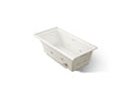 KOHLER K-1167-XHGHR-96 Underscore 60" X 30" Alcove Heated Bubblemassage Air Bath With Whirlpool, Right Drain - Biscuit
