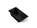 KOHLER K-1168-GHW-7 Underscore 60" X 32" Drop-In Heated Bubblemassage Air Bath With Bask Heated Surface - Black Black