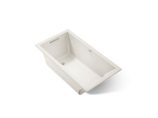 KOHLER K-1168-GHW-96 Underscore 60" x 32" drop-in Heated BubbleMassage air bath with Bask heated surface - Biscuit