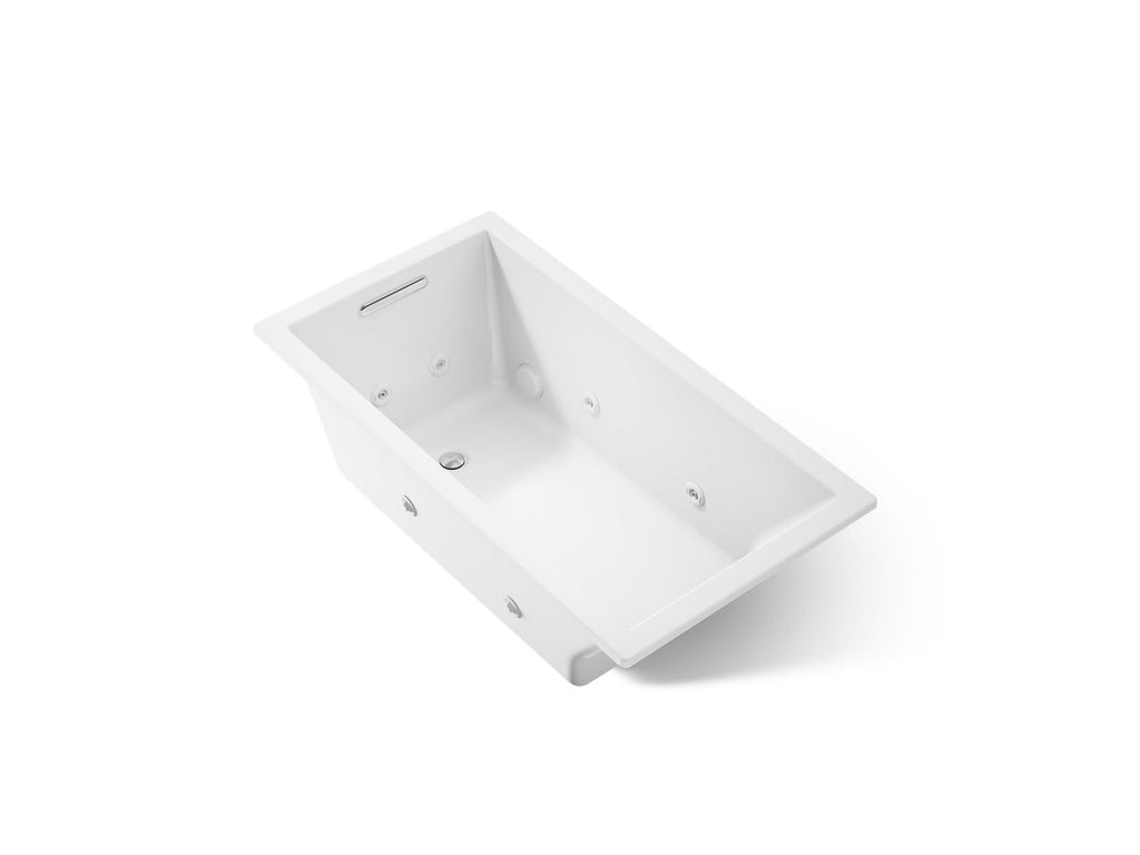 KOHLER K-1168-JH-0 Underscore 60" X 32" Drop-In Heated Whirlpool Bath - White