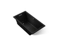 KOHLER K-1168-XHGH-7 Underscore 60" X 32" Drop-In Heated Bubblemassage Air Bath With Whirlpool - Black Black