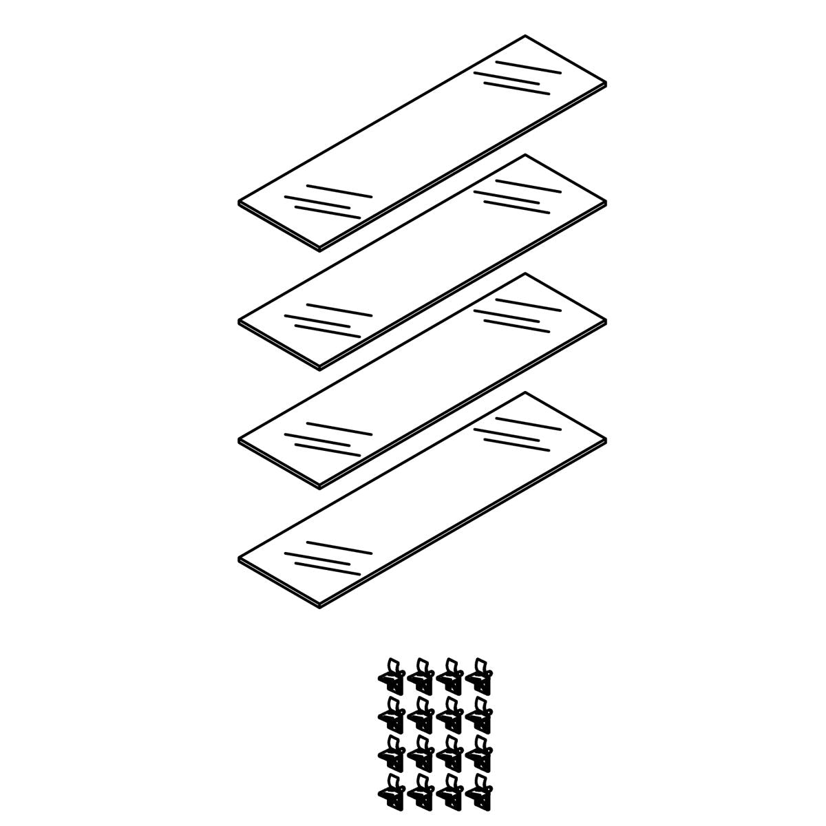 KOHLER Glass Shelf Kit, 13" - Black Translucent, K-1172604-BTG