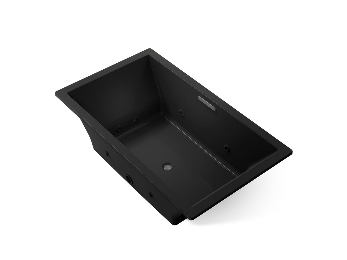 KOHLER K-1174-JH-7 Underscore 72" X 42" Drop-In Heated Whirlpool Bath - Black Black