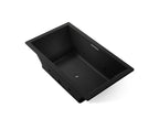 KOHLER K-1174-XHGH-7 Underscore 72" X 42" Drop-In Heated Bubblemassage Air Bath With Whirlpool - Black Black