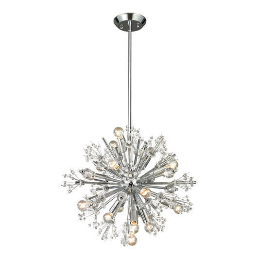 ELK SHOWROOM 11750/15 Starburst 20'' Wide 15-Light Chandelier - Polished Chrome