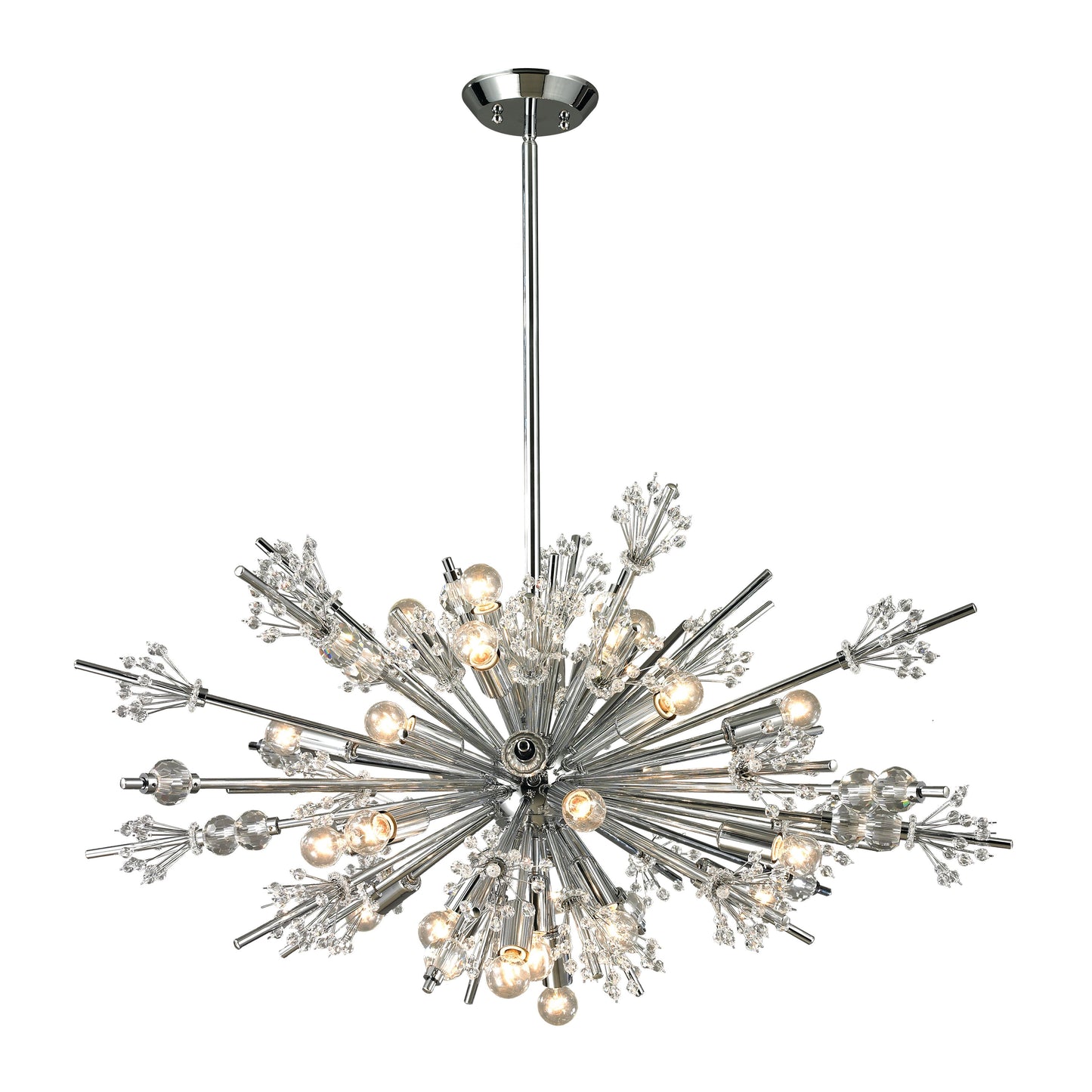 ELK SHOWROOM 11752/24 Starburst 36'' Wide 24-Light Chandelier - Polished Chrome