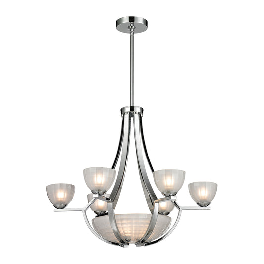 ELK SHOWROOM 11764/6+3 Sculptive 26'' Wide 9-Light Chandelier - Polished Chrome