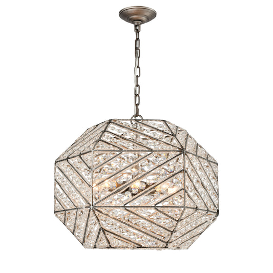 ELK SHOWROOM 11837/8 Constructs 20'' Wide 8-Light Chandelier - Weathered Zinc