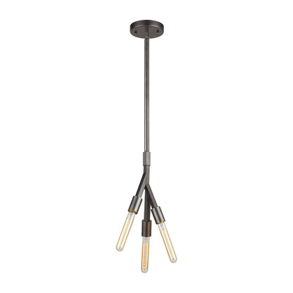 ELK SHOWROOM 11848/3 Freeform 6'' Wide 3-Light Mini Pendant - Dark Graphite