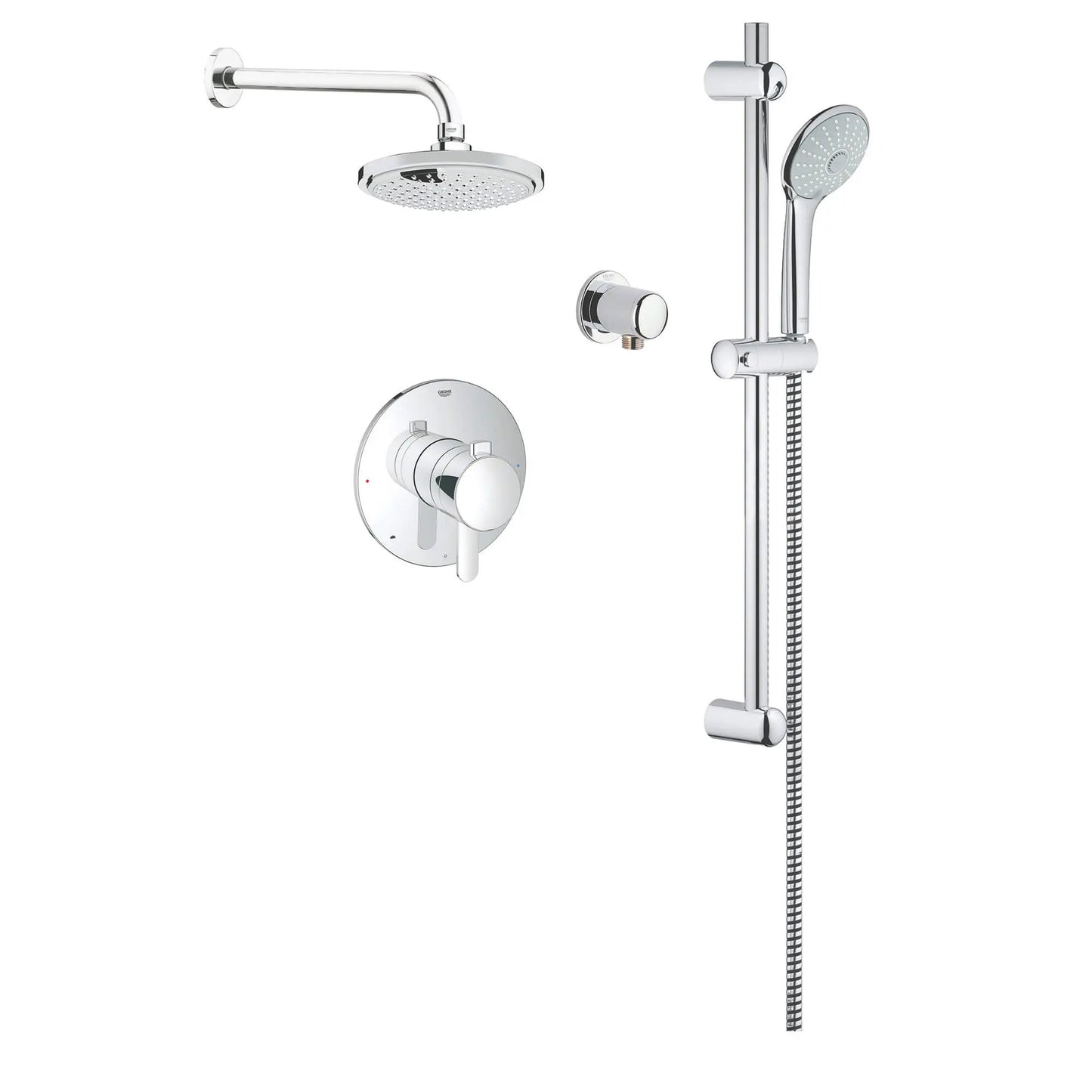 GROHE 117166 Europlus Cosmopolitan Pressure Balance Valve Dual Function Shower Kit - Chrome