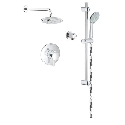 GROHE 117166 Europlus Cosmopolitan Pressure Balance Valve Dual Function Shower Kit - Chrome