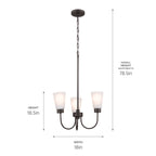 KICHLER 52442OZ Erma Three Light Chandelier Olde Bronze