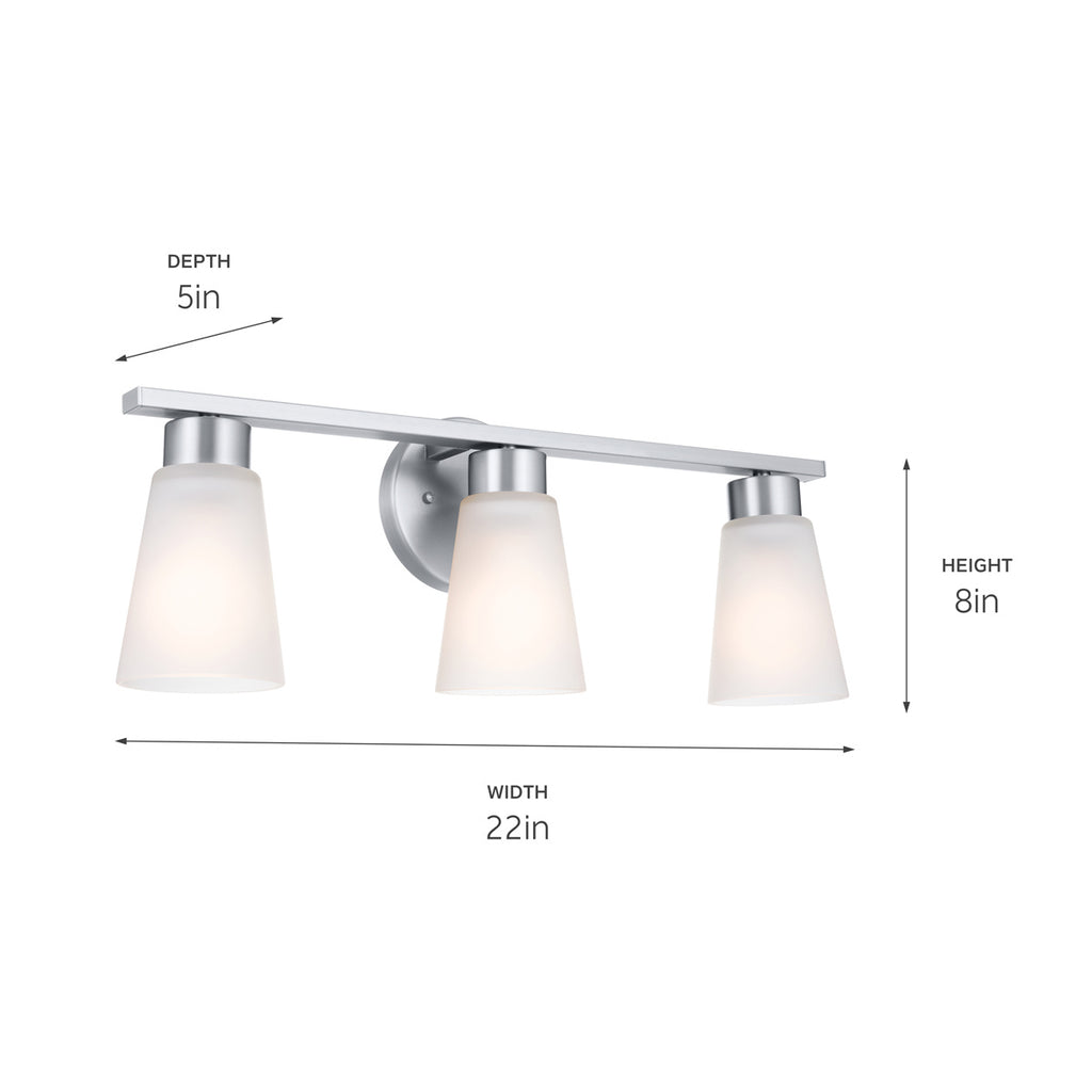 KICHLER 55121NI Stamos Bath 3 Light - Brushed Nickel