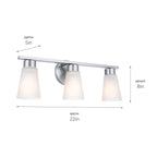 KICHLER 55121NI Stamos Bath 3 Light - Brushed Nickel