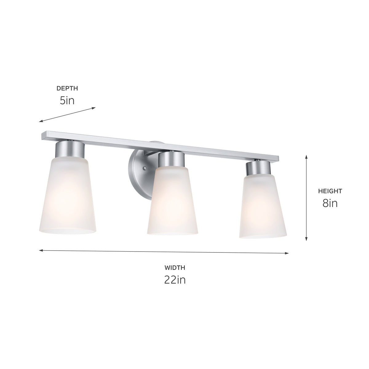 KICHLER 55121NI Stamos Bath 3 Light - Brushed Nickel