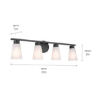 KICHLER 55122BK Stamos Bath 4 Light - Black