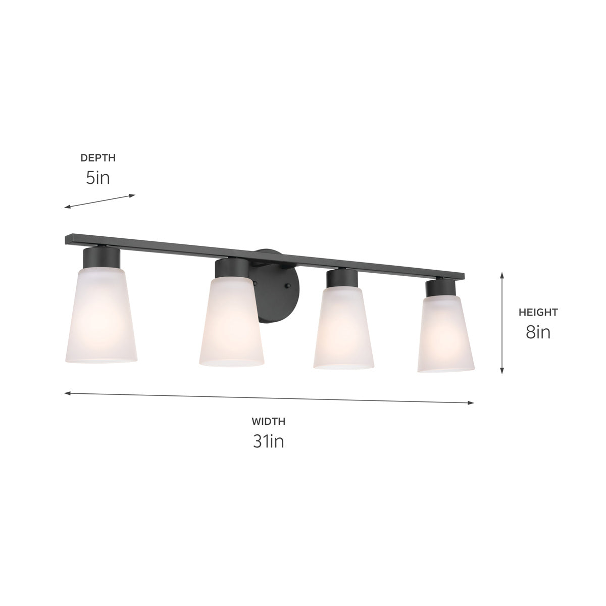 KICHLER 55122BK Stamos Bath 4 Light - Black