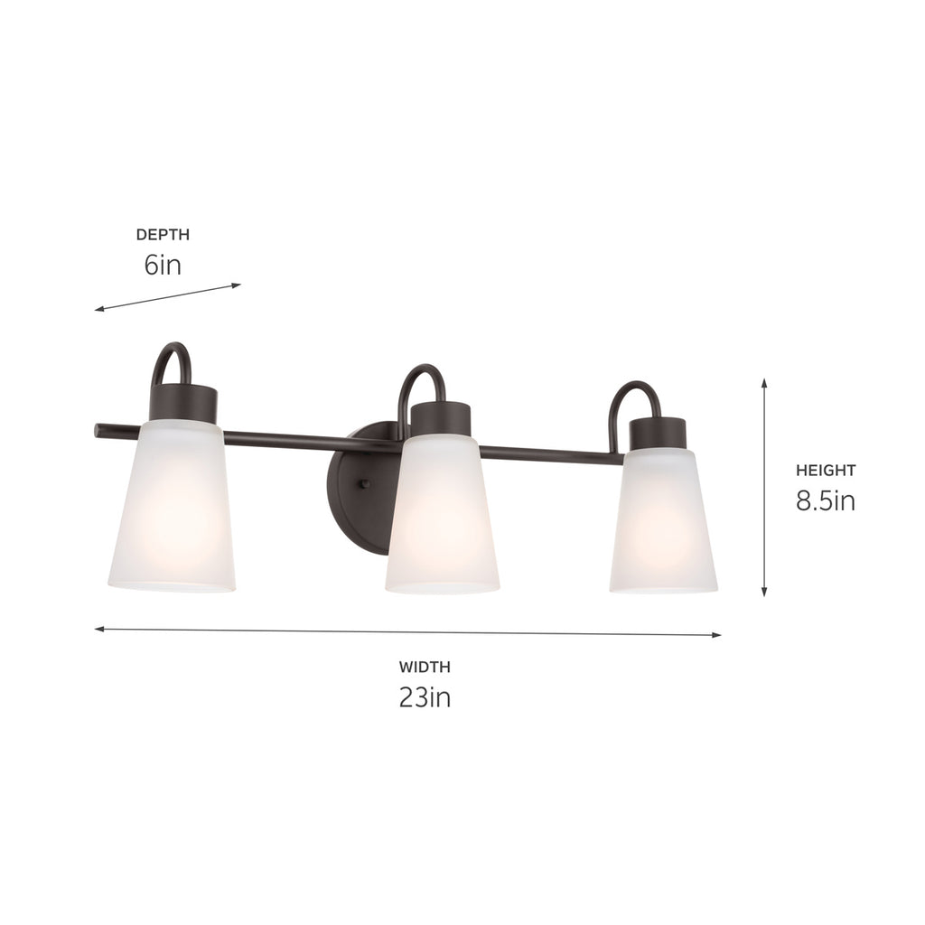 KICHLER 55126OZ Erma Bath 3 Light - Olde Bronze