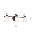 KICHLER 55126OZ Erma Bath 3 Light - Olde Bronze