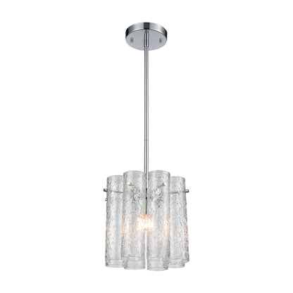 ELK SHOWROOM 11911/1 Glass Symphony 10'' Wide 1-Light Mini Pendant - Polished Chrome