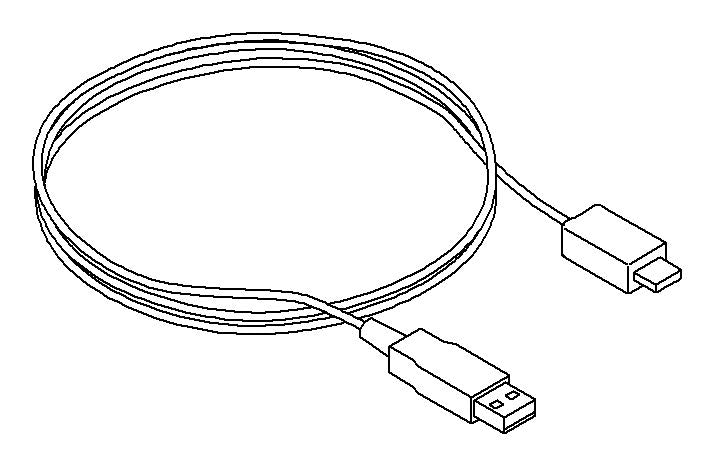 KOHLER Usb Cable, 1M A Plug/Micro B Plug, White, K-1191385
