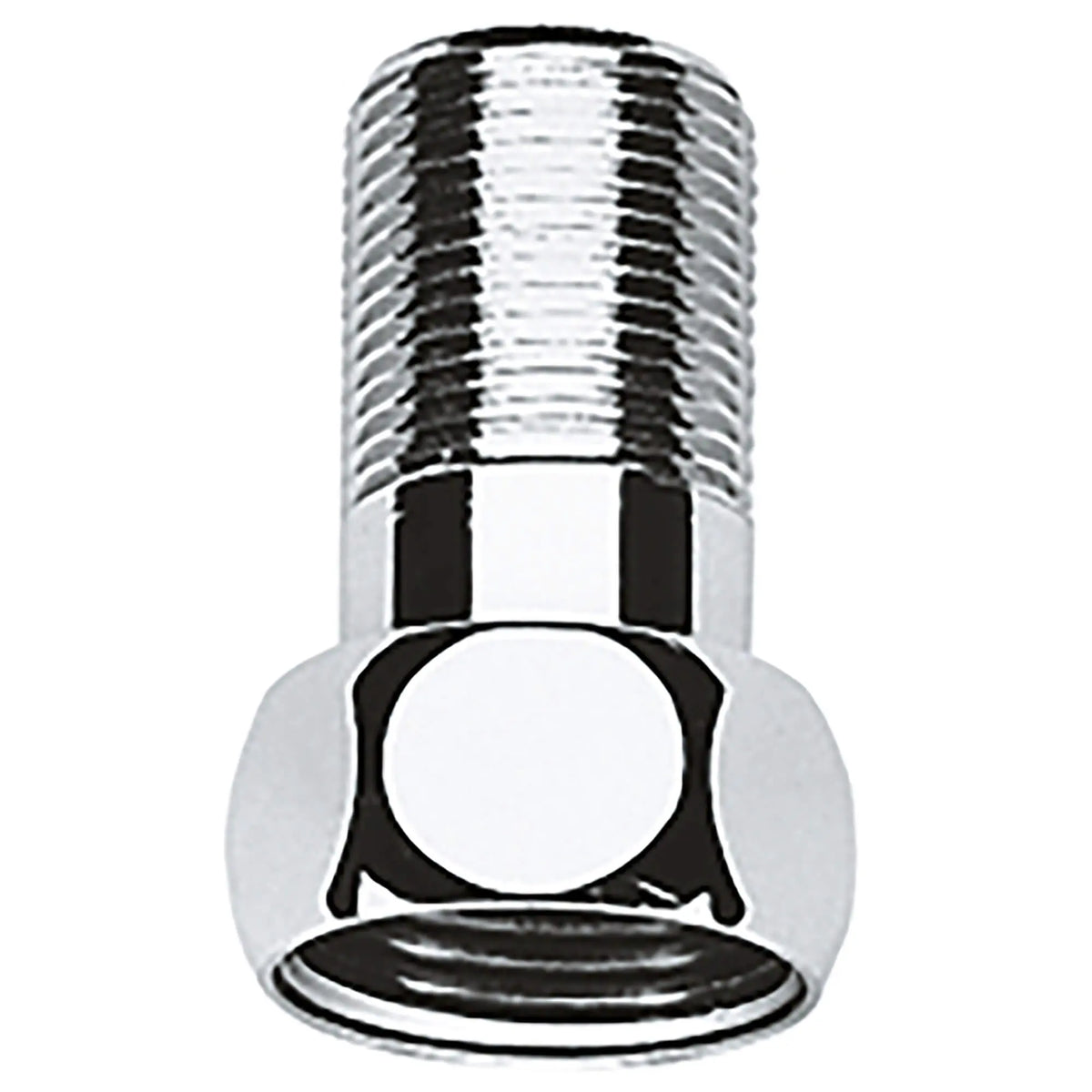 GROHE 12424000 Grohtherm Straight Union (1-1/4" With 1-1/2" Nut) - Chrome