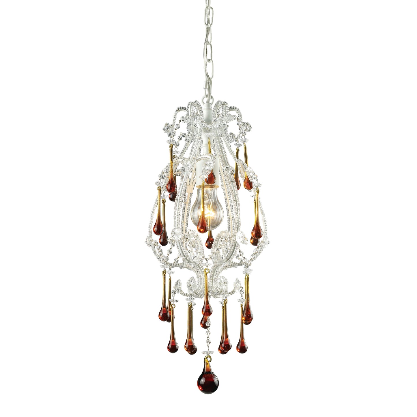 ELK SHOWROOM 12003/1AMB Opulence 8'' Wide 1-Light Mini Pendant - Antique White