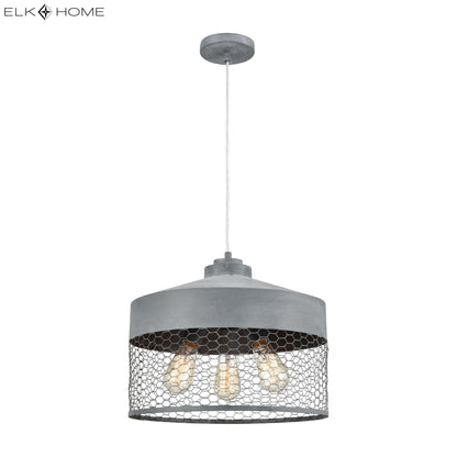 ELK SIGNATURE 1201-030 Darkhorse 16'' Wide 3-Light Chandelier - Concrete