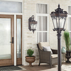 KICHLER 9559LD Tournai 30" 4 Light Outdoor Post Light With Clear Seeded Glass In Londonderry