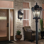 KICHLER 9559LD Tournai 30" 4 Light Outdoor Post Light With Clear Seeded Glass In Londonderry