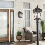 KICHLER 9558LD Tournai 27" 3 Light Outdoor Post Light With Clear Seeded Glass In Londonderry