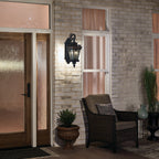KICHLER 9558LD Tournai 27" 3 Light Outdoor Post Light With Clear Seeded Glass In Londonderry