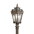 KICHLER 9558LD Tournai 27" 3 Light Outdoor Post Light With Clear Seeded Glass In Londonderry
