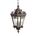 KICHLER 9855LD Tournai 99" 3 Light Outdoor Pendant Light With Clear Seeded Glass In Londonderry
