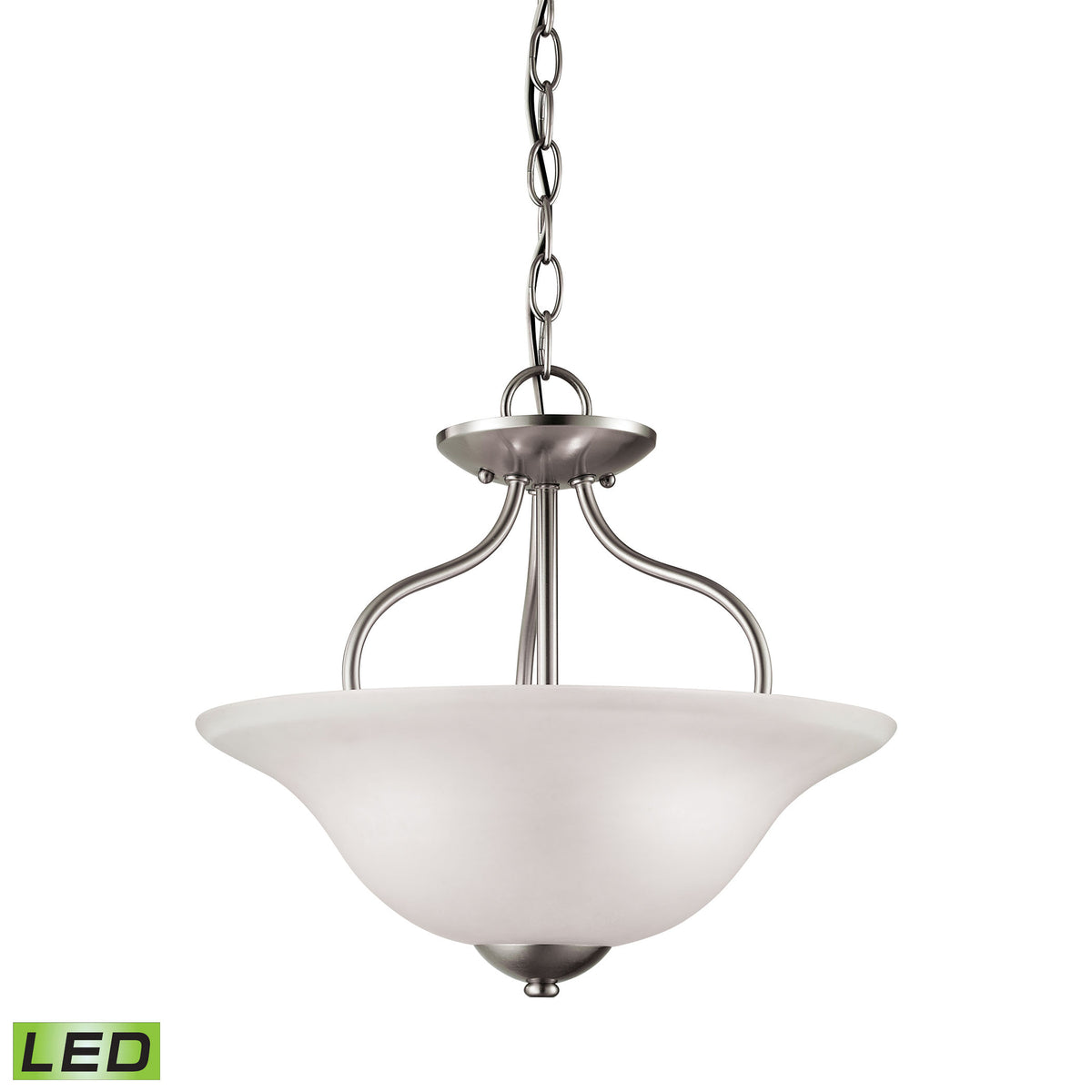 THOMAS 1202CS/20-LED Conway 15'' Wide 2-Light Semi Flush Mount - Brushed Nickel