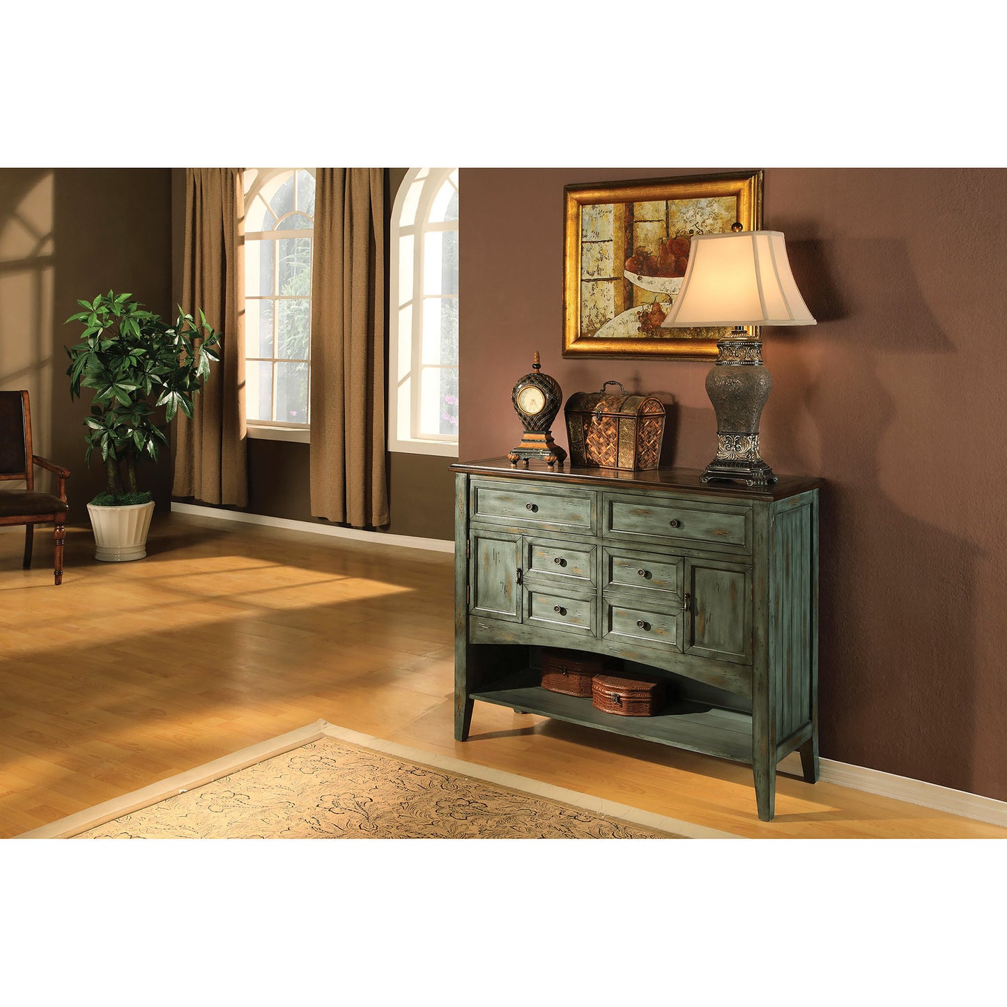 MARKETPLACE 12038 Hartford Chest - 6 Drawer Short Blue