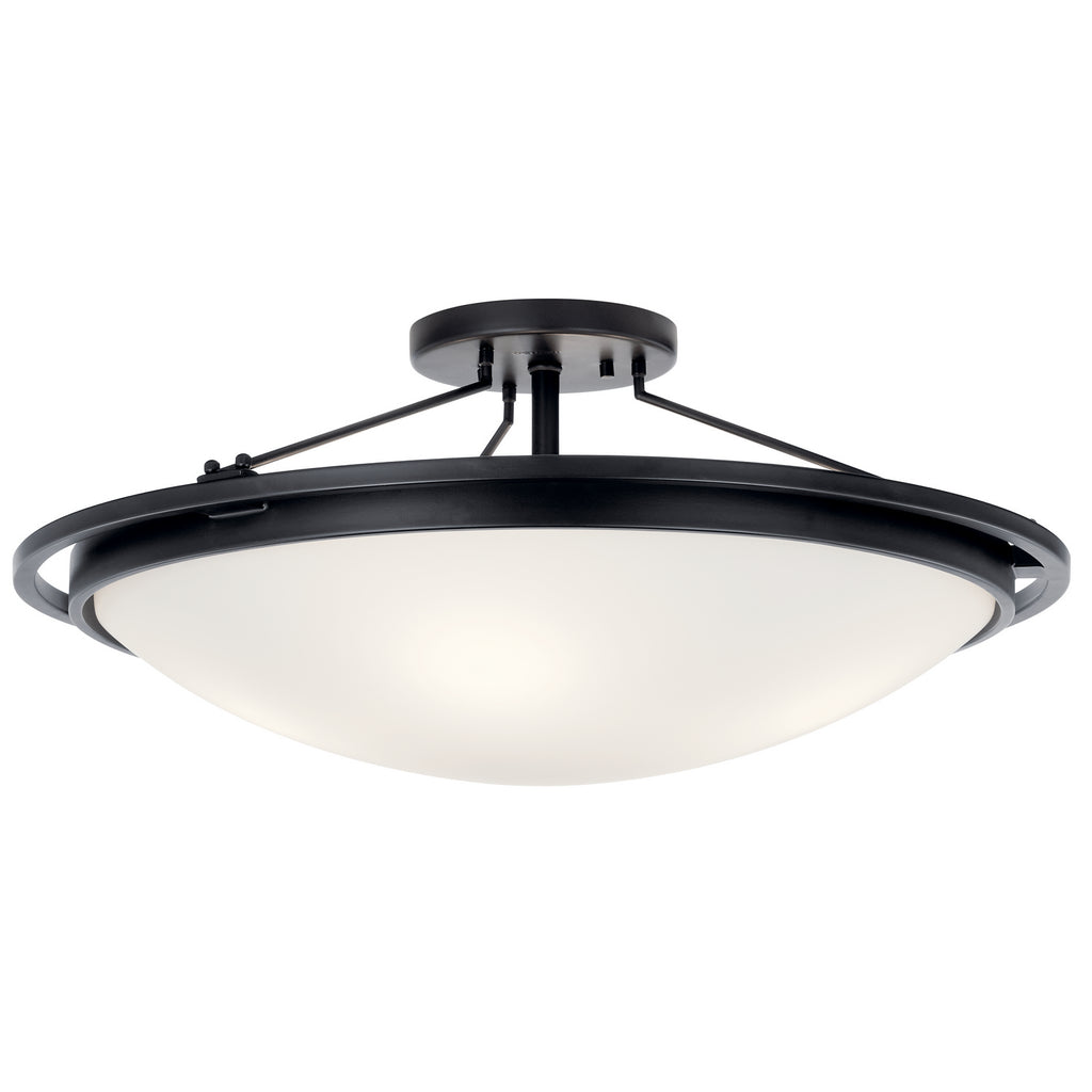 KICHLER 42025BK 23.25" 4 Light Semi Flush Olde Bronze