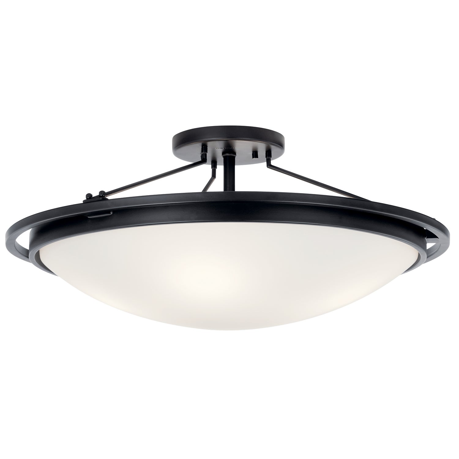 KICHLER 42025BK 23.25" 4 Light Semi Flush Olde Bronze
