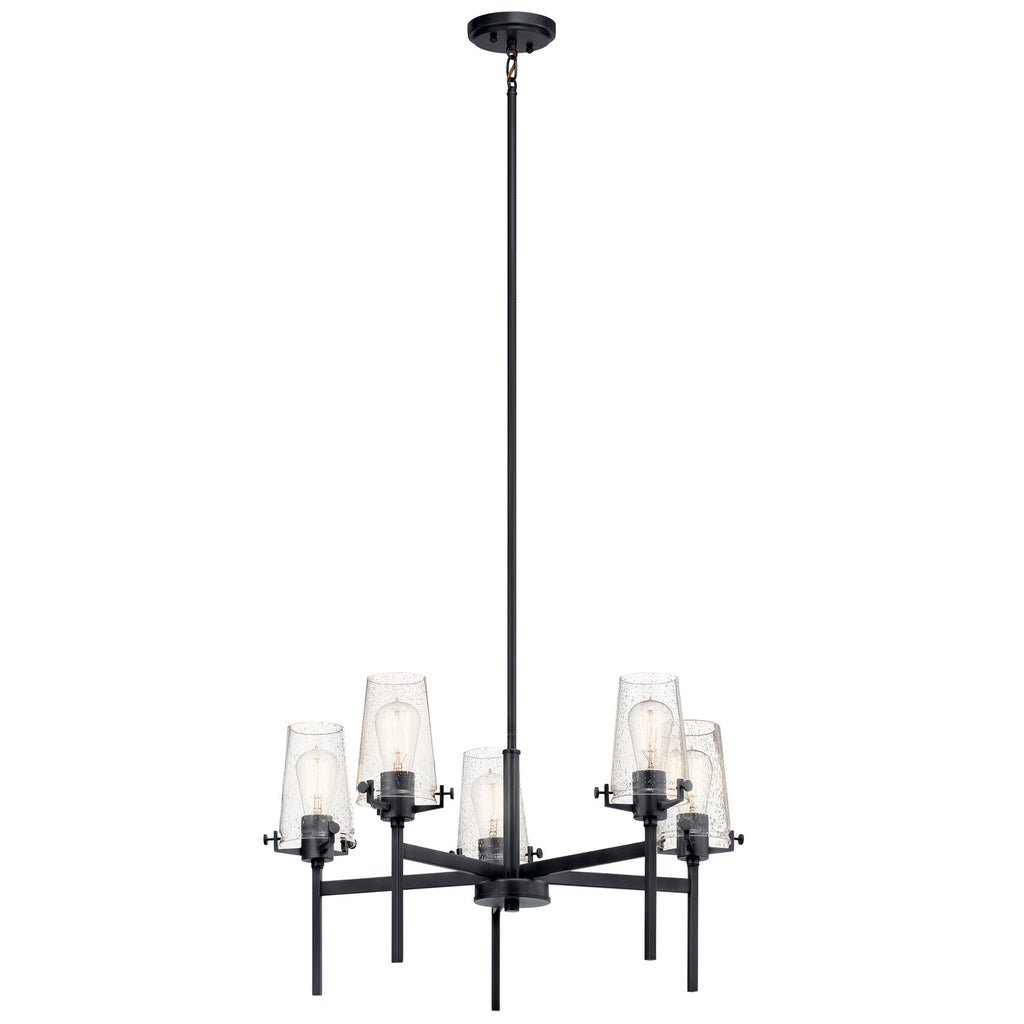 KICHLER 43694BK Alton 27" 5 Light Chandelier Chrome