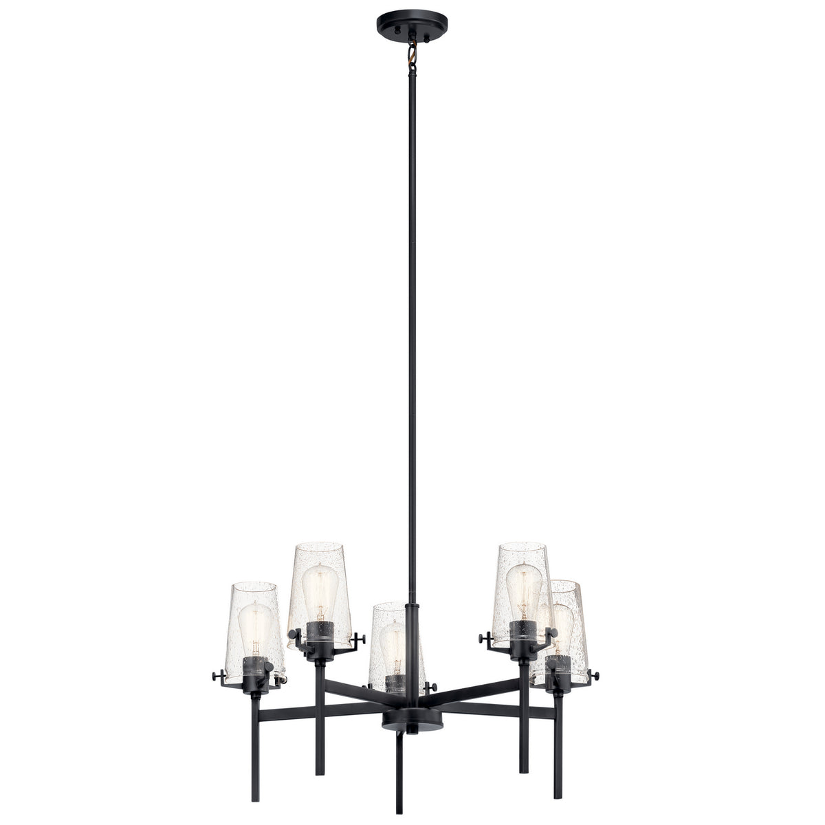 KICHLER 43694BK Alton 27" 5 Light Chandelier Chrome