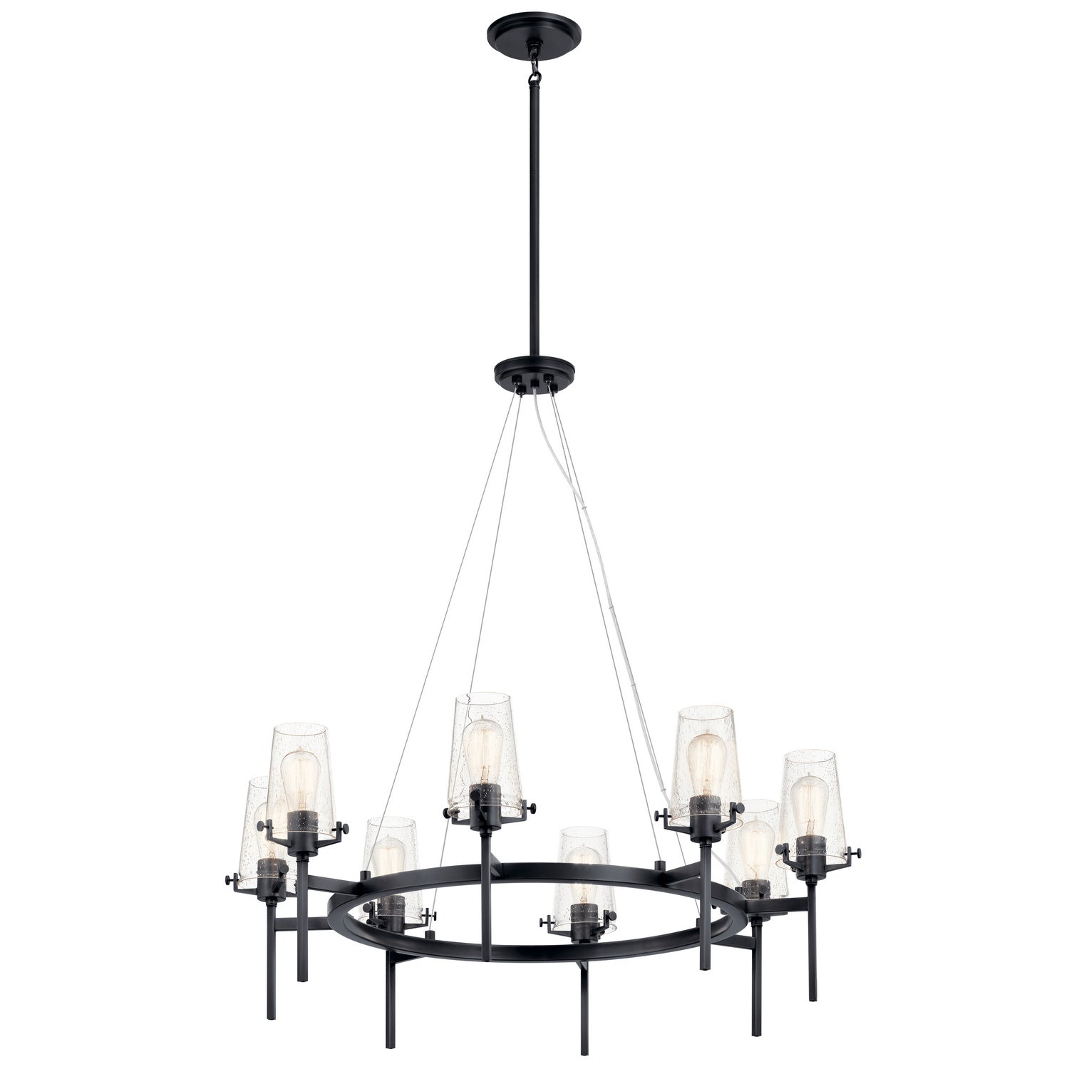 KICHLER 43695BK Alton 38" 8 Light Chandelier Chrome
