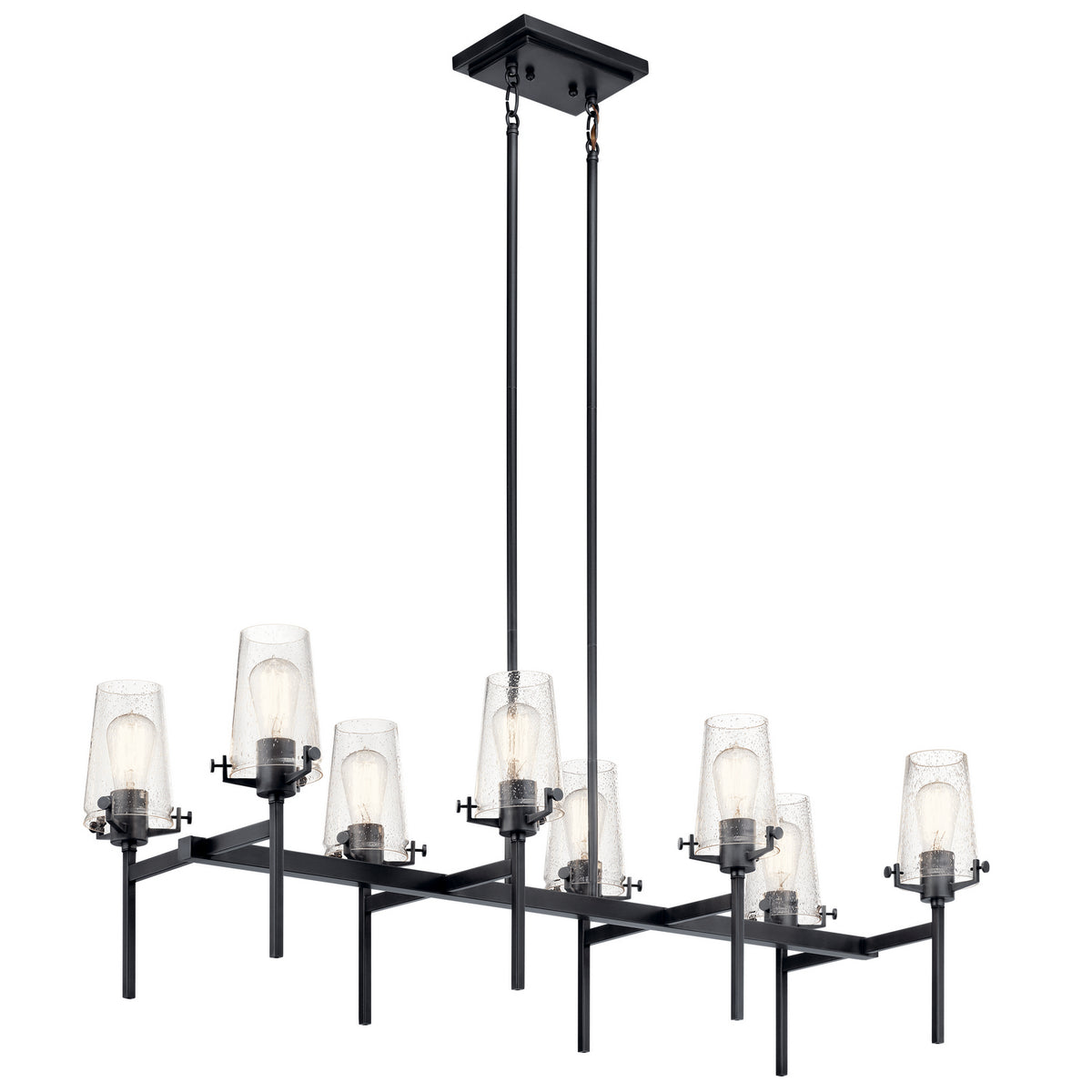 KICHLER 43696BK Alton 46" 8 Light Linear Chandelier Chrome