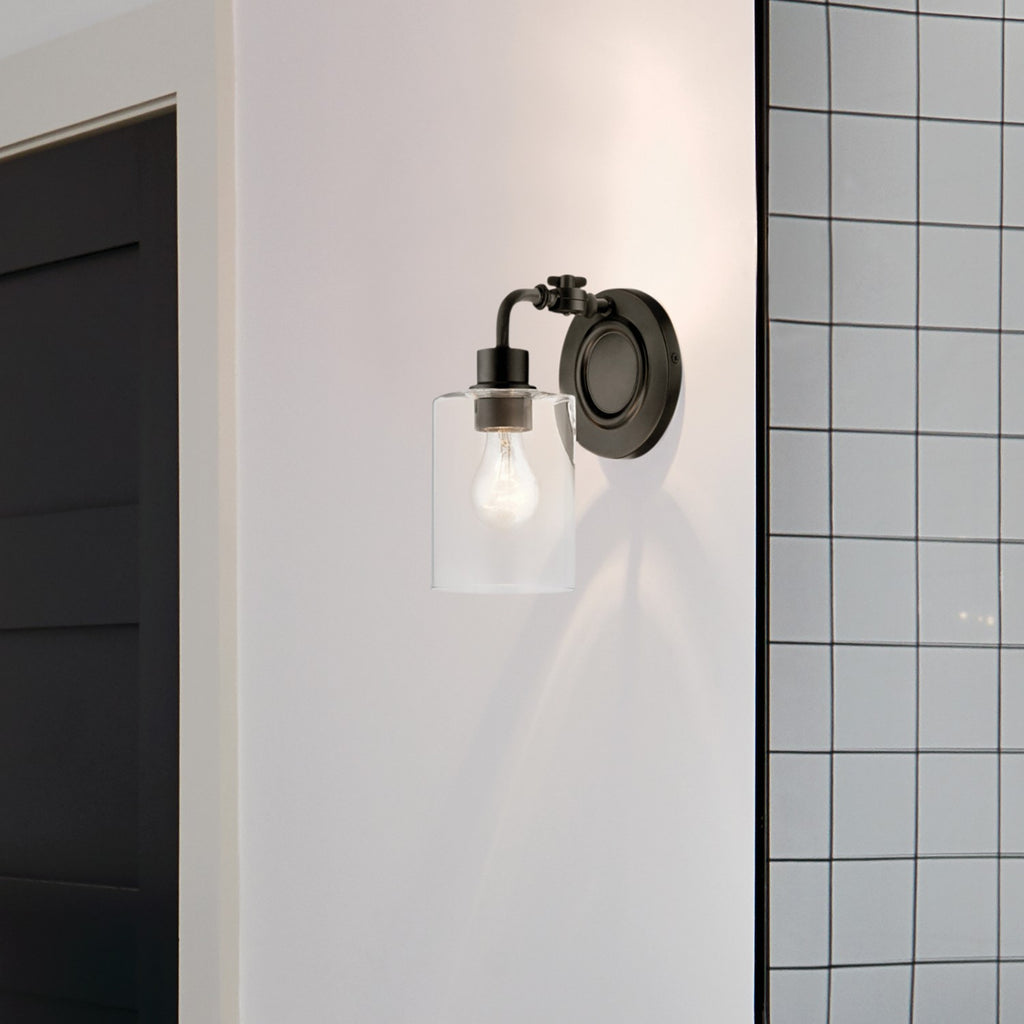 KICHLER 45664BK Gunnison 1 Light Wall Sconce Chrome